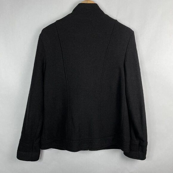 Della Spiga Italy  Wool Blend Full Zip Jacket  Black  Size Large Womens - Picture 5 of 5